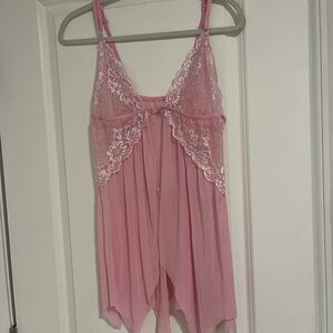 Pink lace babydoll top
